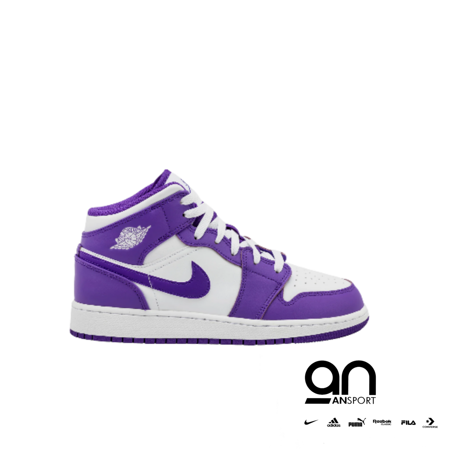 Air Jordan 1 Mid Purple-White
