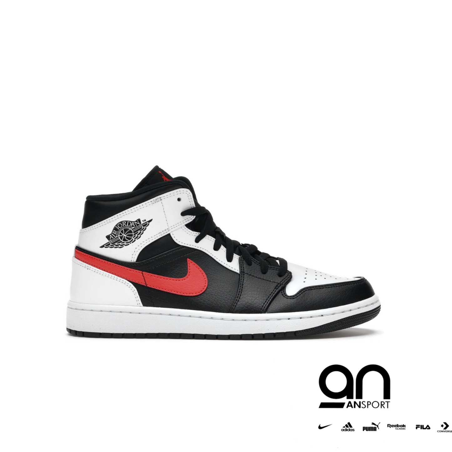 Air Jordan 1 Mid Black Chile Red White