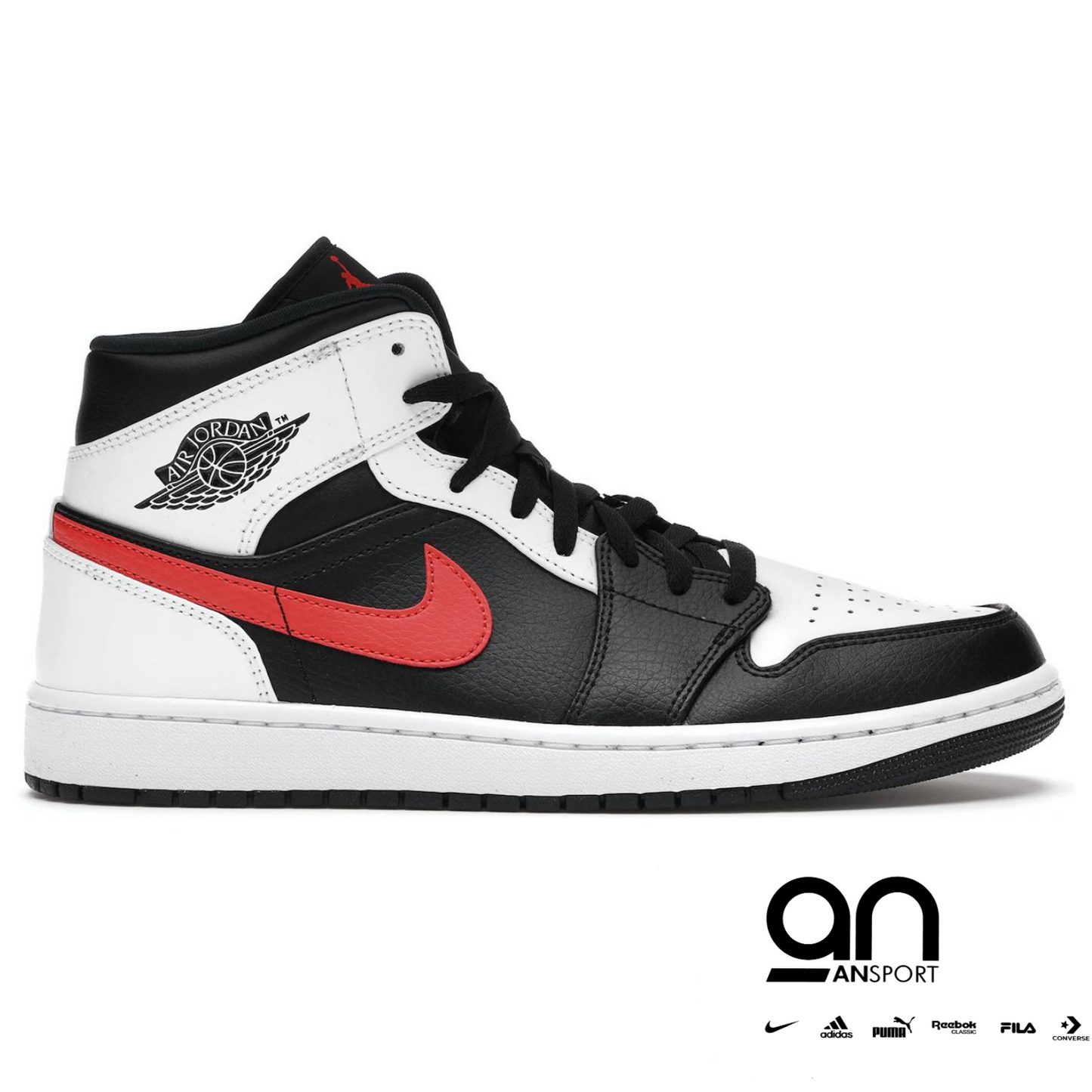 Air Jordan 1 Mid Black Chile Red White