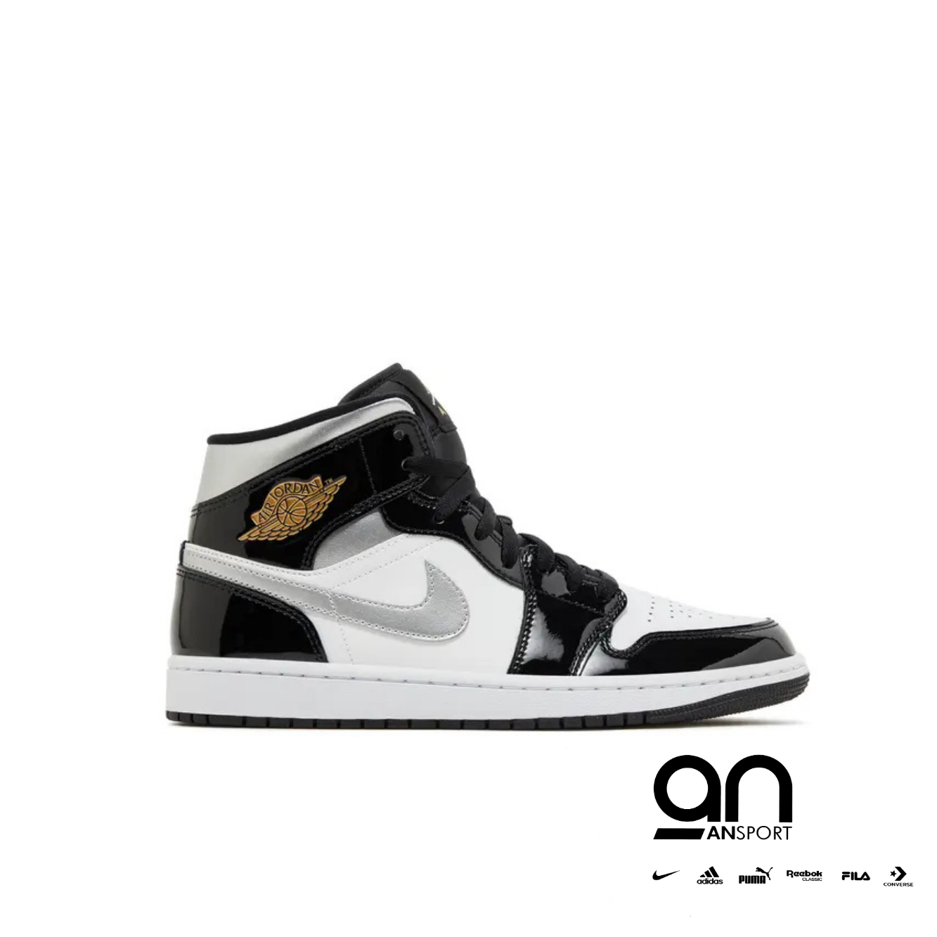 Air Jordan 1 Mid SE 'Black White Metallic Silver'