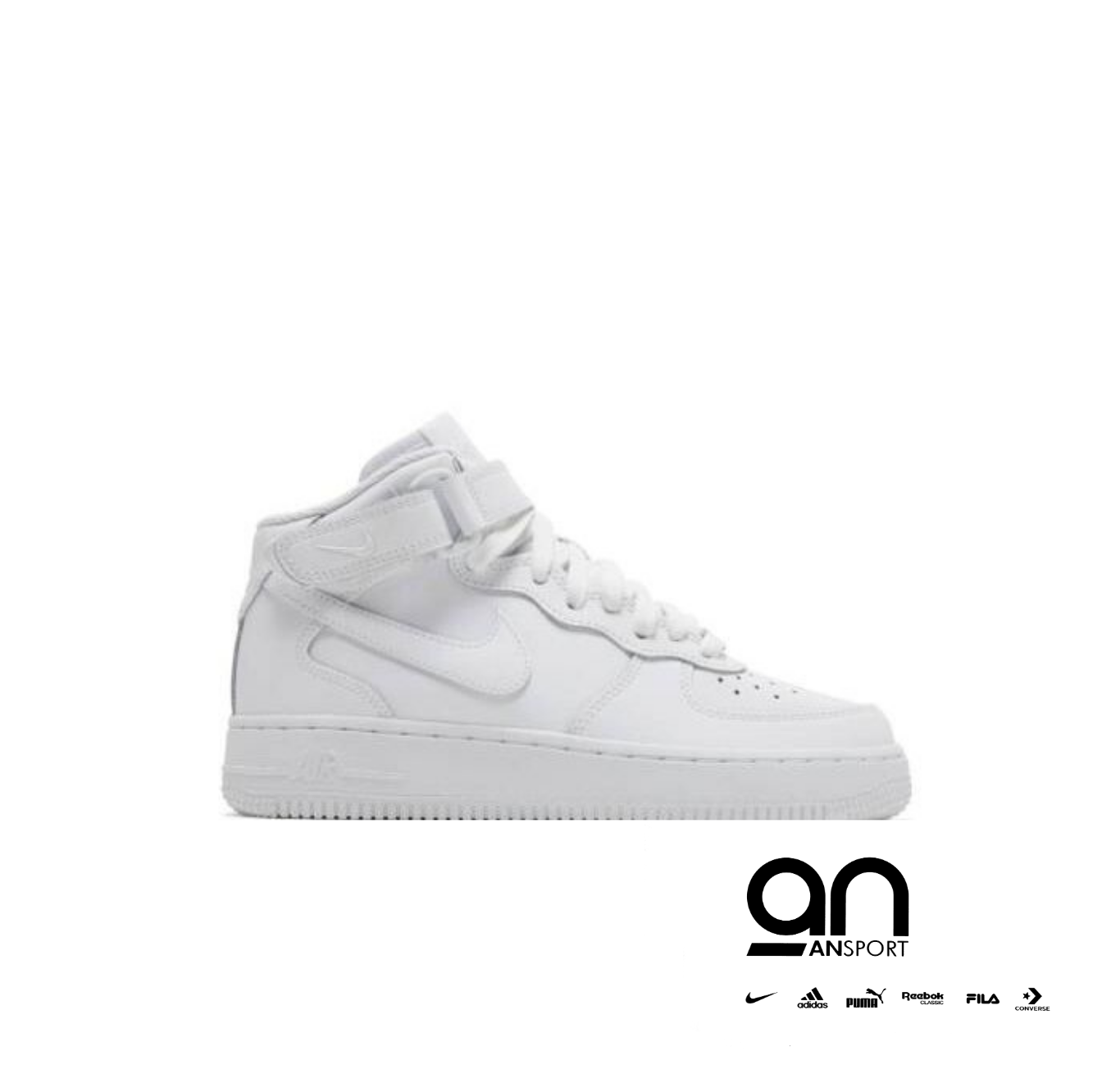 Nike Air Force 1 Mid LE GS Triple White Ansport