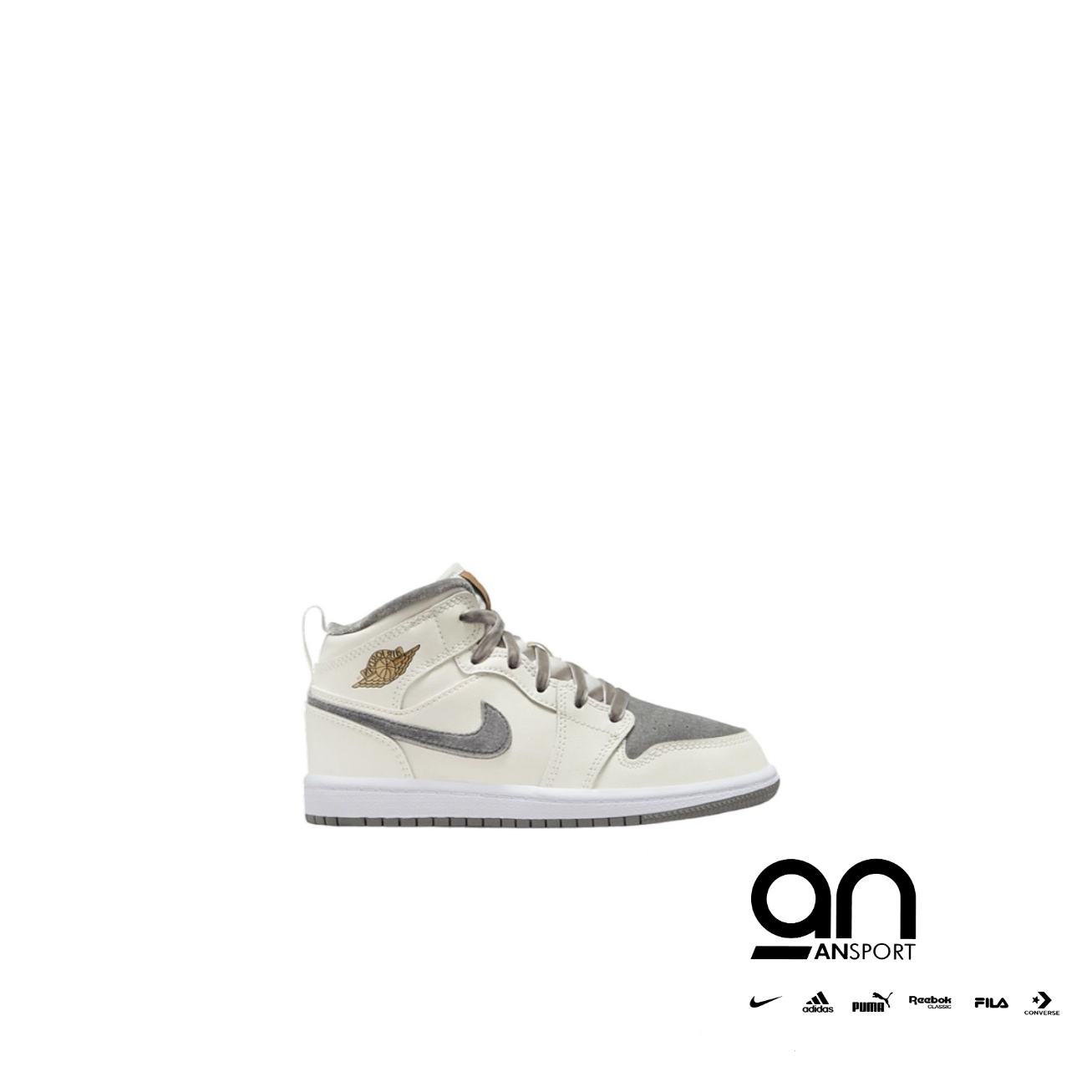 JORDAN 1 MID GREY VELVET TOE ' PS