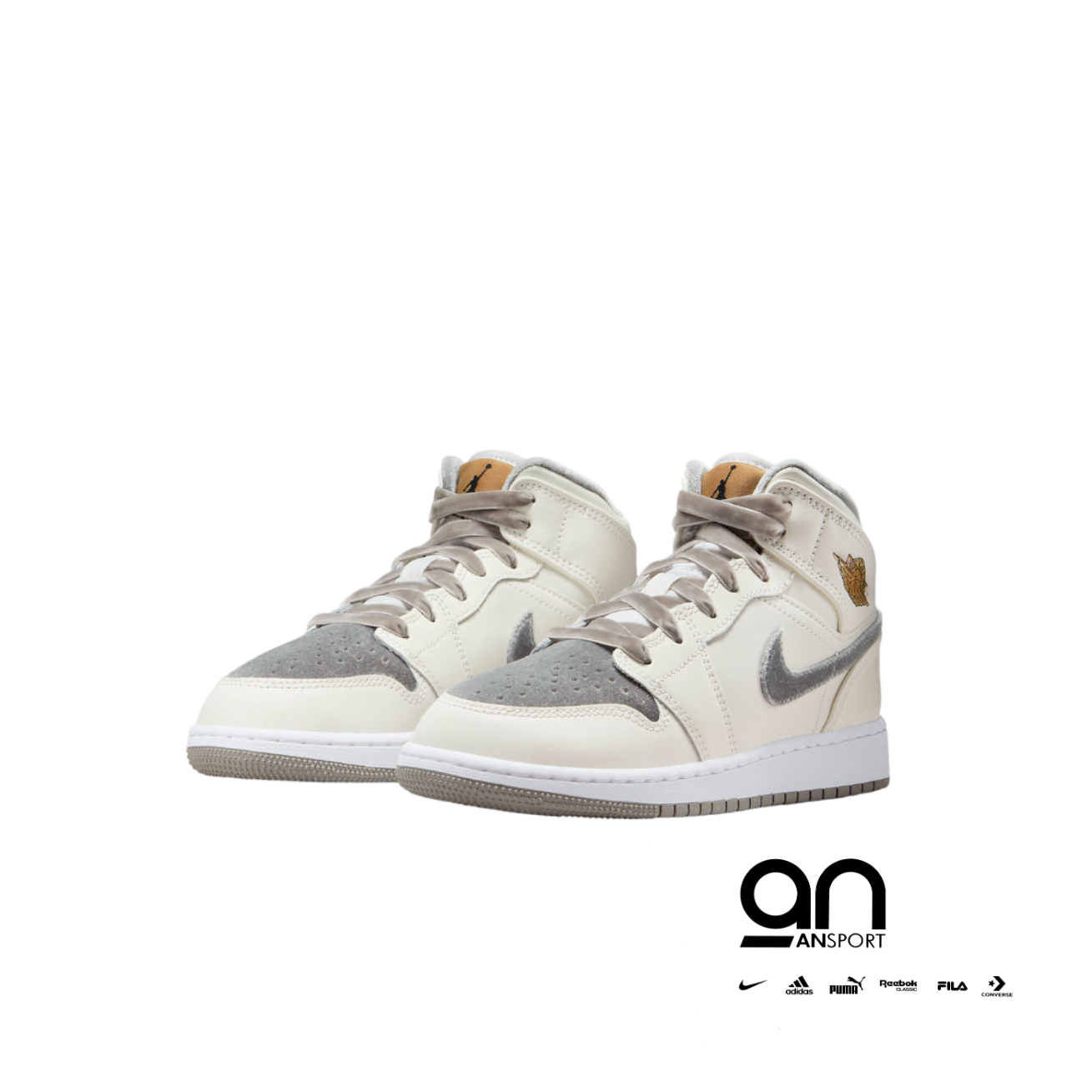 Air Jordan 1 Mid Grey Velvet