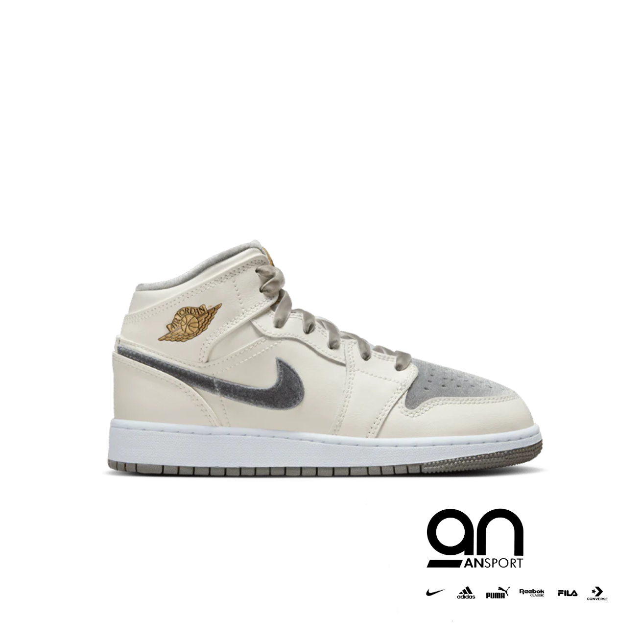 Air Jordan 1 Mid Grey Velvet