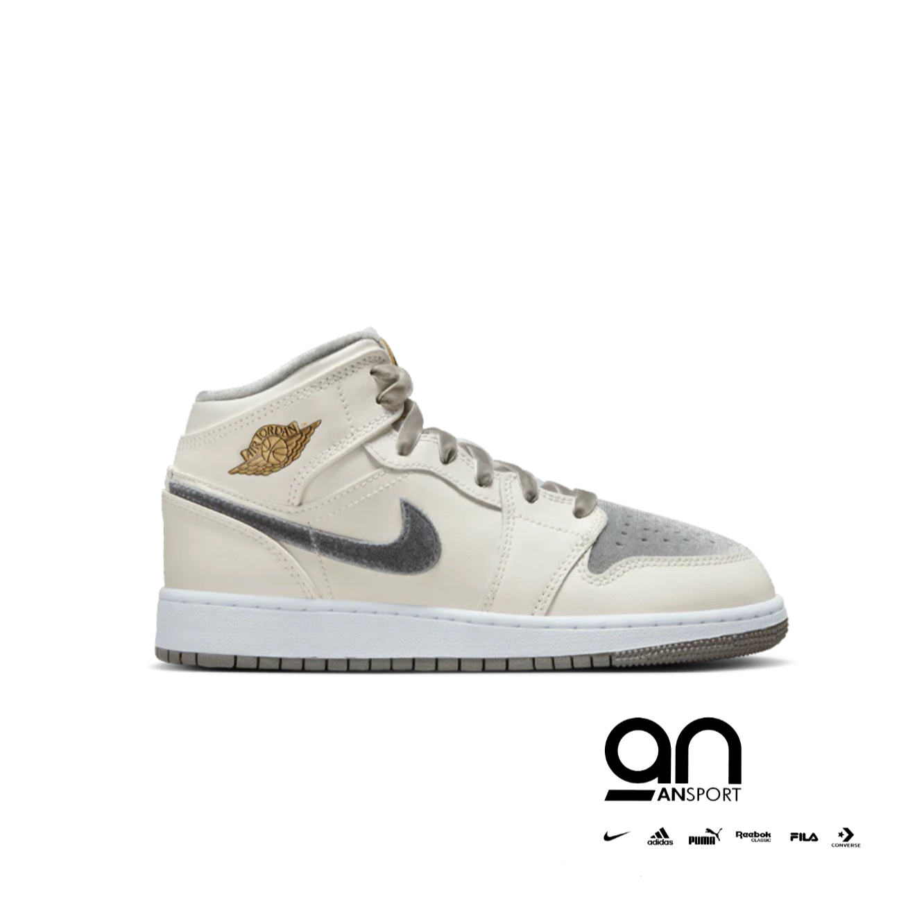 Air Jordan 1 Mid Grey Velvet