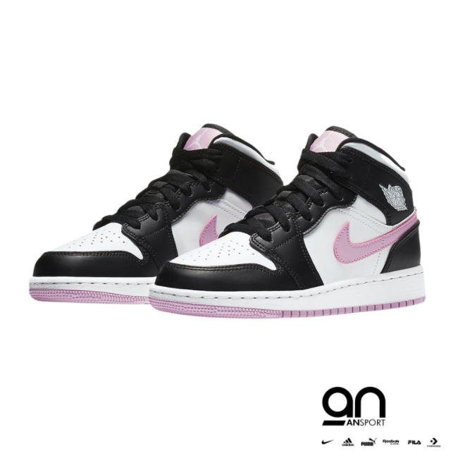 Jordan 1 Mid White Black Light Arctic Pink (GS)