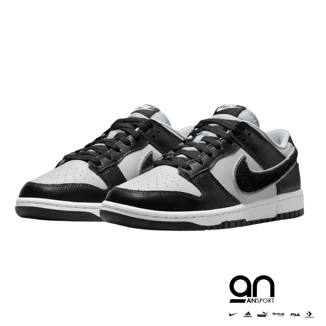 Nike Dunk Low Chenille Swoosh Black Grey