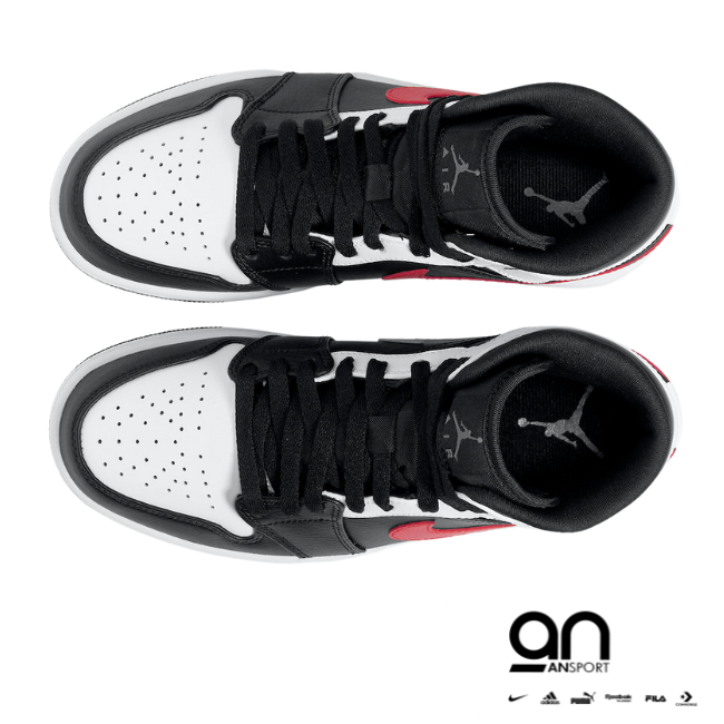 Air Jordan 1 Mid Black Chile Red White