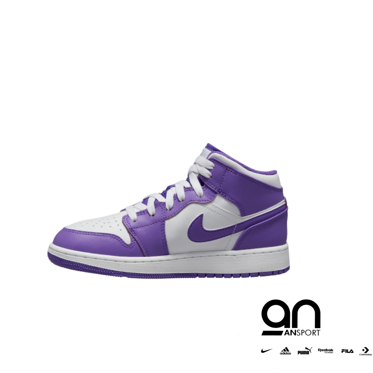 Air Jordan 1 Mid Purple-White
