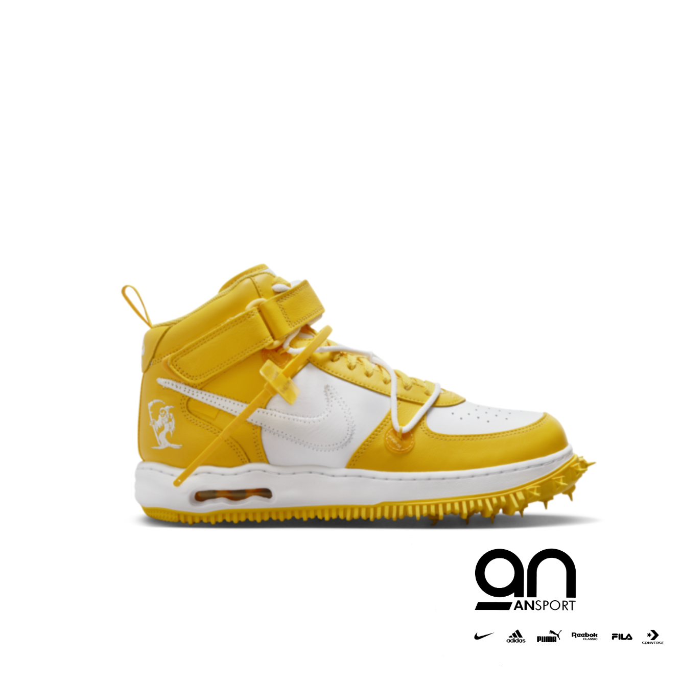 Off-White x Air Force 1 Mid SP Leather 'Varsity Maize'